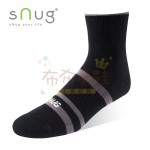 sNug除臭襪-動能氣墊運動襪-線條黑灰(22~27公分)