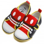 Disney迪士尼米奇黑色翻領造型帆布休閒鞋(15~20公分)