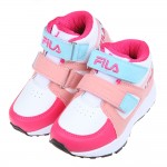 (16~24公分)FILA經典中筒桃粉藍色兒童機能運動鞋R#...