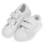 (16~23公分)純白色韓版兒童皮質休閒鞋板鞋