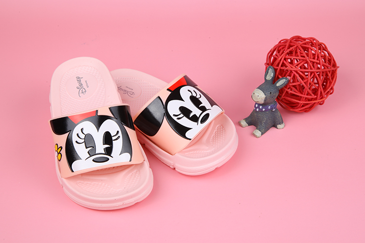 Disney米老鼠米妮與小花粉色兒童輕量拖鞋