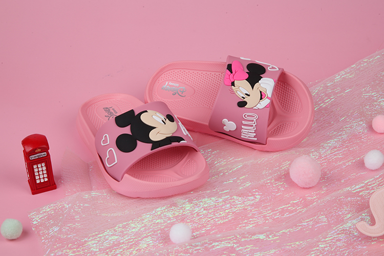 Disney米奇米妮初戀粉色兒童輕量拖鞋