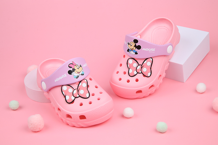 Disney迪士尼米奇米妮初戀蝴蝶結粉色兒童布希鞋