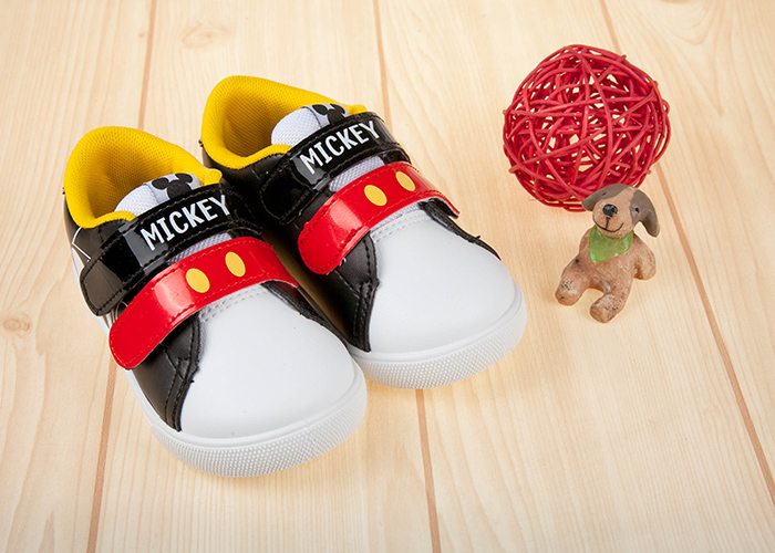  Disney迪士尼米奇白黑色皮質兒童休閒鞋
