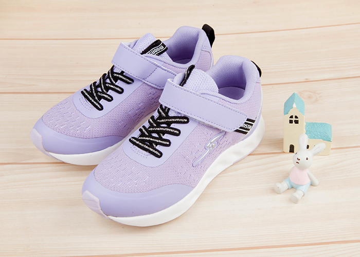 Moonstar日本紫色簡約時尚兒童運動機能鞋
