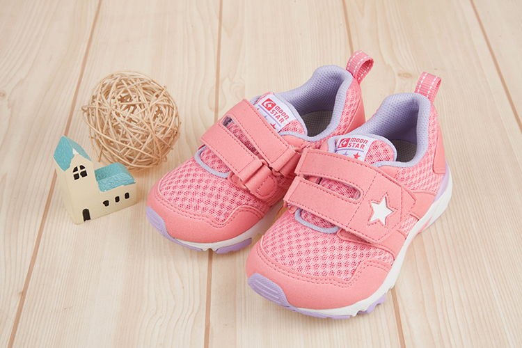Moonstar日本粉紅橘3E楦兒童機能運動鞋