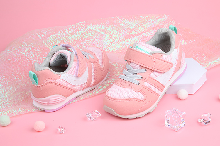Moonstar日本Hi系列嫩粉色兒童機能運動鞋