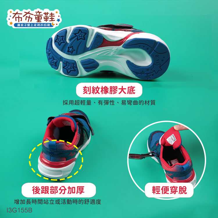 Moonstar日本漫威聯名蜘蛛人啊噴兒童電燈機能運動鞋