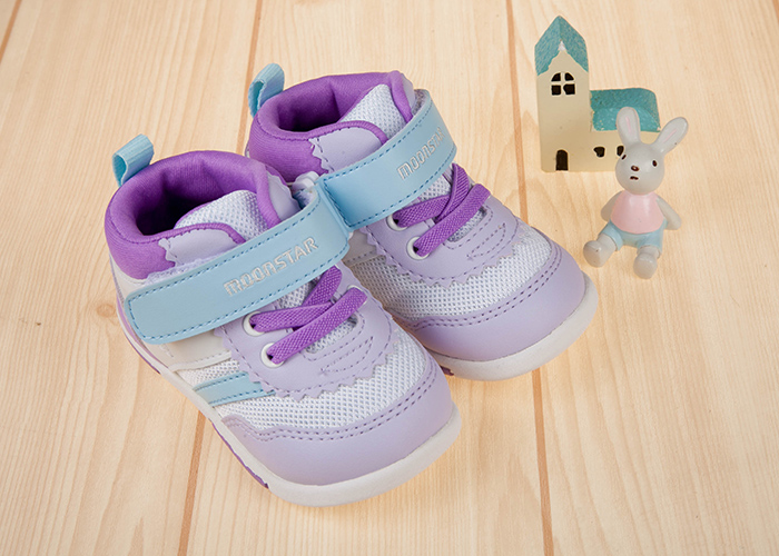 Moonstar日本紫白色閃亮之星兒童機能運動鞋