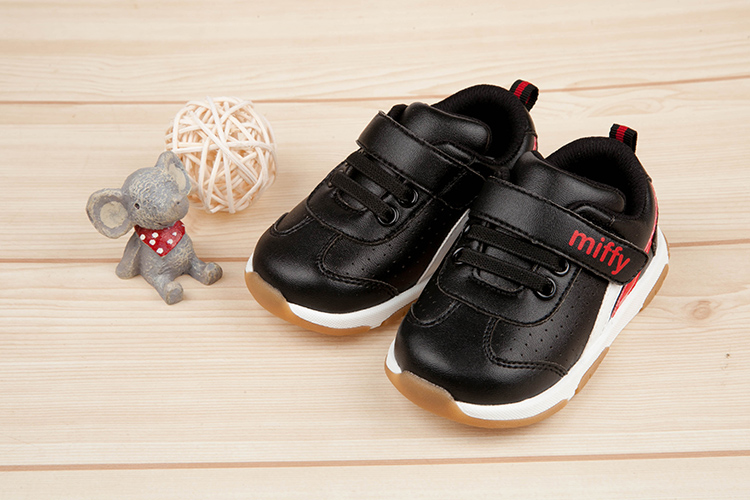 Miffy米飛兔黑色輕量皮質寶寶學步鞋