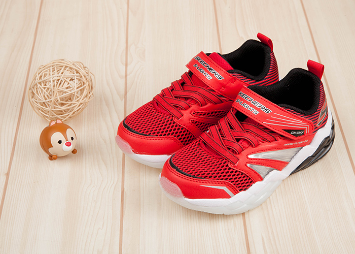  Skechers紅色LIGHTS兒童機能電燈運動鞋
