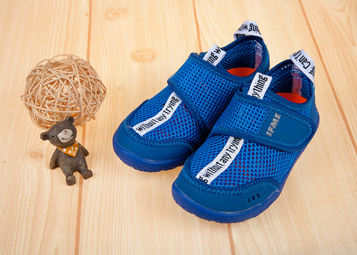 日本IFME雙層網布天藍色兒童運動機能水涼鞋