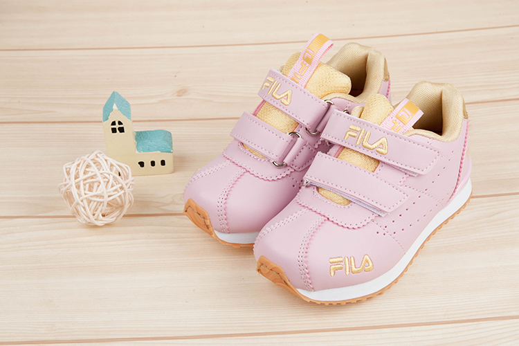 FILA義式經典粉金橡膠底兒童運動鞋