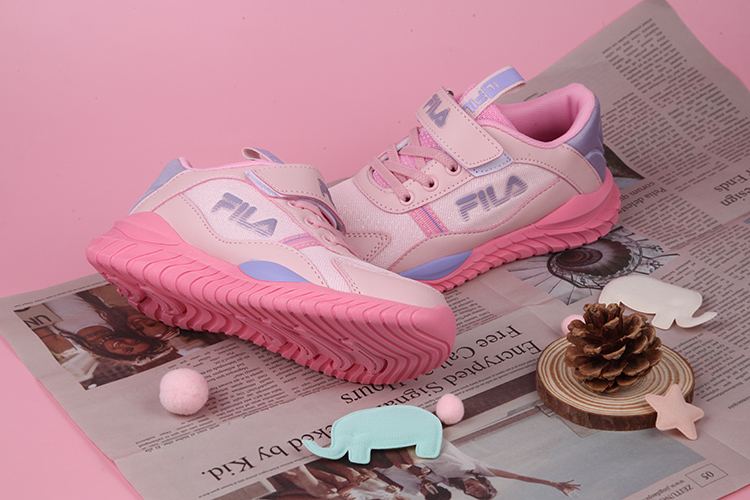FILA康特杯系列輕量慢跑粉色兒童運動鞋