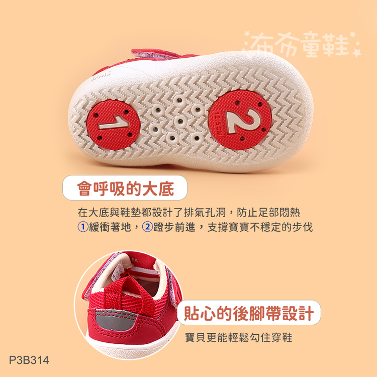 日本IFME極簡紅色寶寶機能水涼鞋