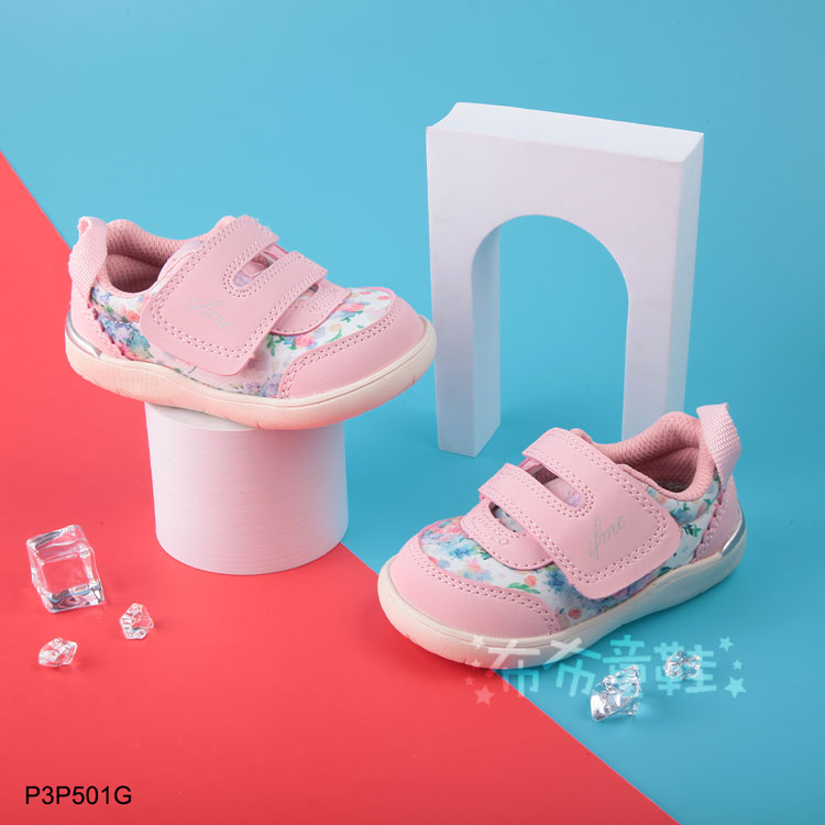 日本IFME渲染粉紅花色寶寶機能學步鞋
