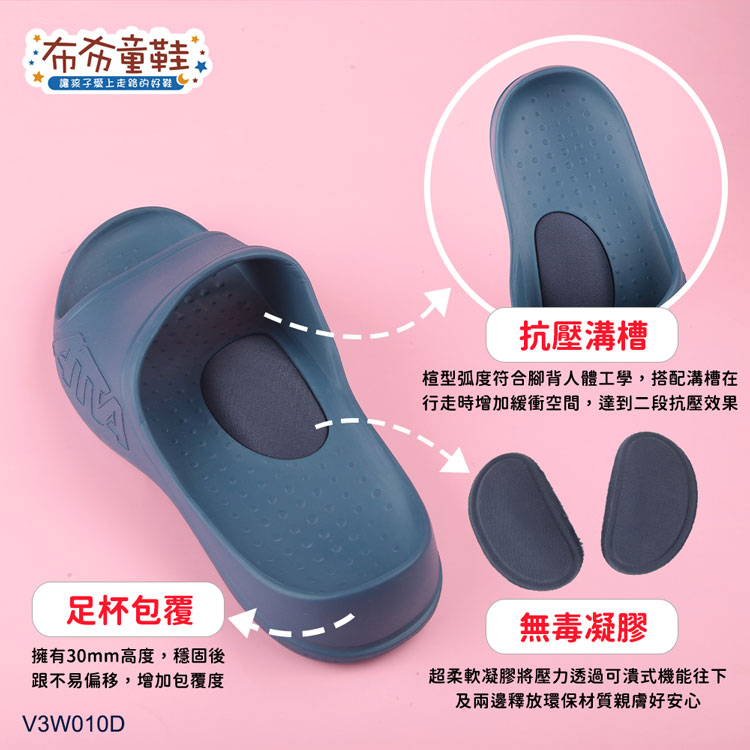 台灣制ATTA水藍色機能足弓拖鞋(含二組凝膠)